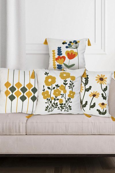 birizmoda Κεντητό κάλυμμα μαξιλαριού με μοτίβο Daisy