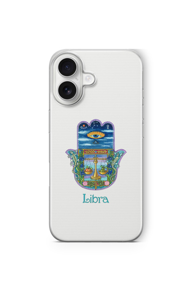 Space Star iPhone 17 Uyumlu Terazi Burcu Tasarım Baskılı Şeffaf Kılıf