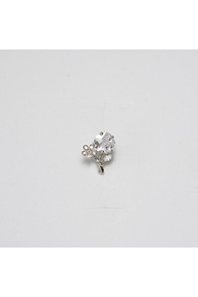 Piercing by Sever Çiçek Yaprak Çelik Piercing… Gümüş/Silver Renkli ve Şeffaf ...