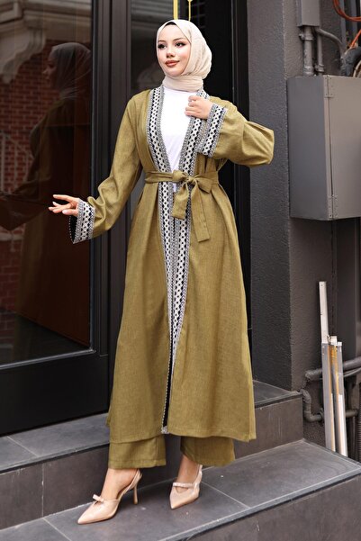 Modamihram Кімоно з етнічним візерунком, хакі 19251