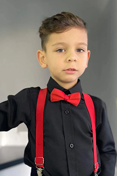 Nacar ERKEK ÇOCUK 3LÜ TAKIM GÖMLEK PANTALON ASKI PAPYON TAKIM 23 NİSAN