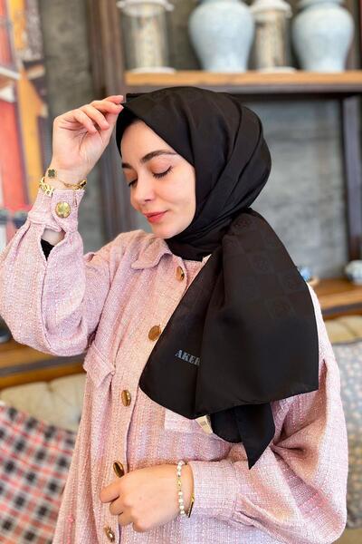 Aker Şal Jacquard Monogram în șah -1070700-911 - Negru