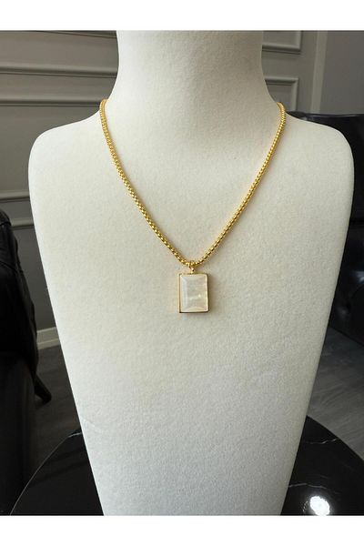 Store Natural Stone Steel Earrings with Lacquer Coating Chain