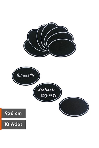 Şeffaf Etiket 10Pcs Erasable Black Label Decorative Blackboard Shaped Dessert Coffee Cafe Name Board 5