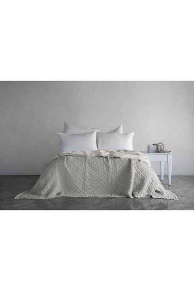 Dantela Cedric Polyester Filled Washable Bedspread - Light Gray