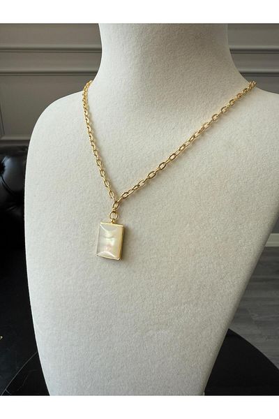 Store Natural Stone Steel Earrings with Lacquer Coating Chain