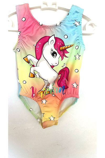 Little Pumpkin Unicorn Printed Swimsuit (Slim Fit, It Is Recommended to Buy 1-2 Sizes Larger)