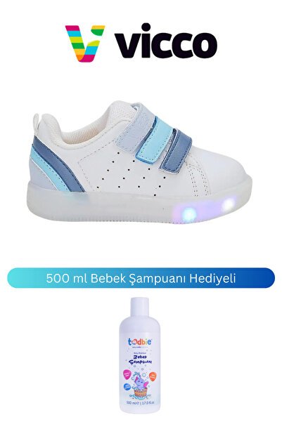 Vicco Beyaz - 220.b21y.212 Sun Bebe Işıklı Çocuk Ayakkabı