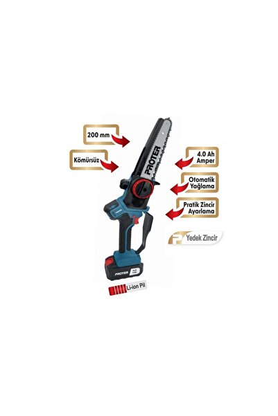 Proter PST 120 ŞARJLI ZİNCİRLİ BUDAMA TESTERESİ