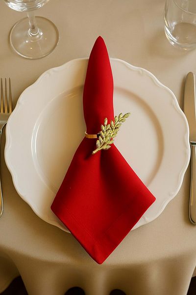 Jenisa Başak Model 6-Piece Napkin Holder Set – Premium Gold Elegant Tableware and Presentation Detail