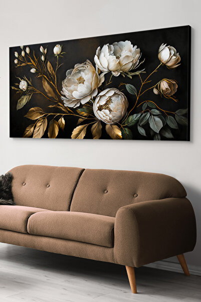 Evinemoda Zlatne cvetne grane na platnu - Slika na platnu