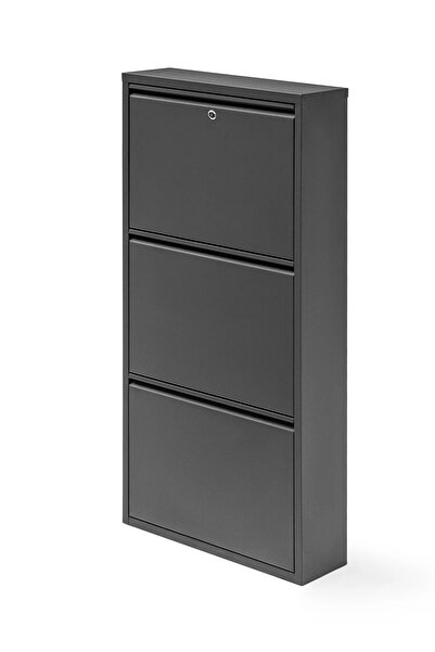 Starmet Kilitli Üçlü Metal Ayakkabılık - Siyah