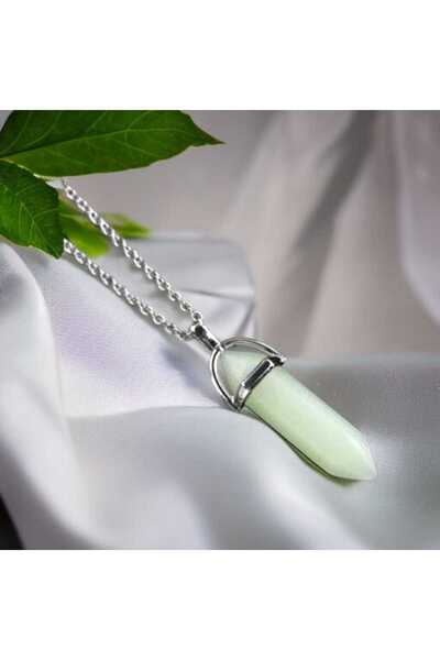 feyza collection Doğaltaş Fosfor Taşı Karanlıkta Parlayan Çivi Model Kolye