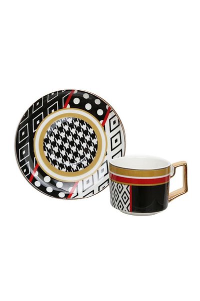 Lucky Art Rowena 6-Piece Bone Coffee Cup Set