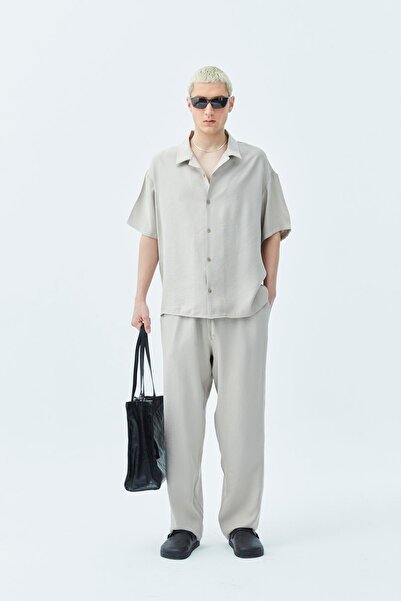 VAMOSCLO Basic Oversize Linen Suit Beige