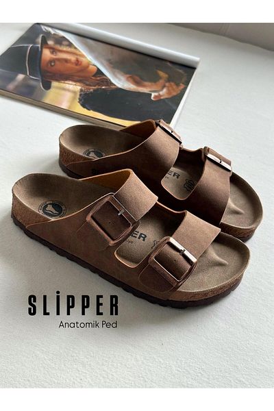Zuum Women's Slippers with Slipper Buckle - Tan