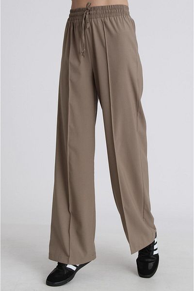 My Blog Caramel Elastic Waist Front Stitched Polyviscon Trousers - 50741