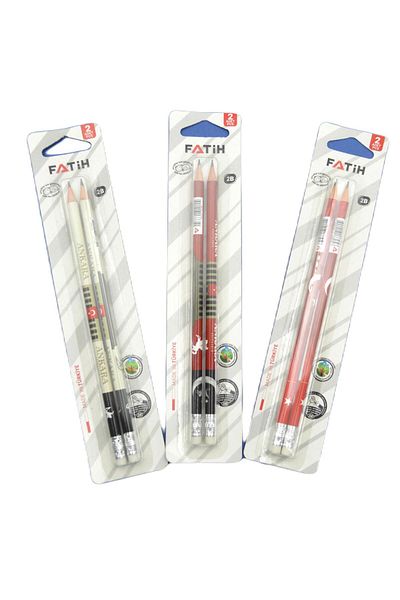 Fatih 100 Years of the Republic Yılı Special Series 2B Round Pencil with Eraser 2 Blister (91985) (3 Blist