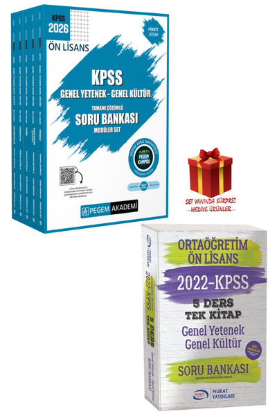 Pegem Akademi Yayıncılık 2026 KPSS Ön Lisans GY-GK Soru Bankası Modüler Set+G...