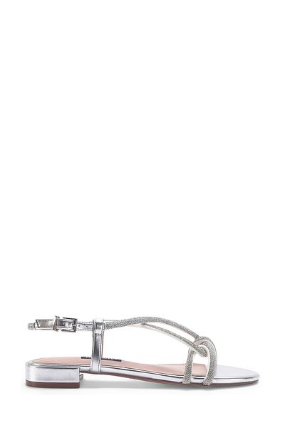 Nine West Nayeme 3Fx Silver Women's Flat Sandals