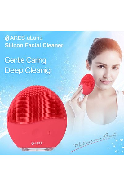 ARES uLuna Silicone Facial Cleansing Brush | Sonic Tech Vibration | 700mAh Battery | 3 Zones to Clea