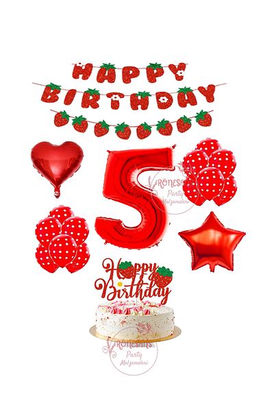 RÖNESANS PARTİ Renaissance Strawberry Themed Birthday Party Set Age 5