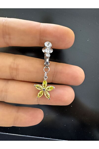 Arescollection DELİKSİZ( DELİK GEREKTİRMEYEN) KLİPSLİ ZİRKON TAŞLI GÖBEK PİER...