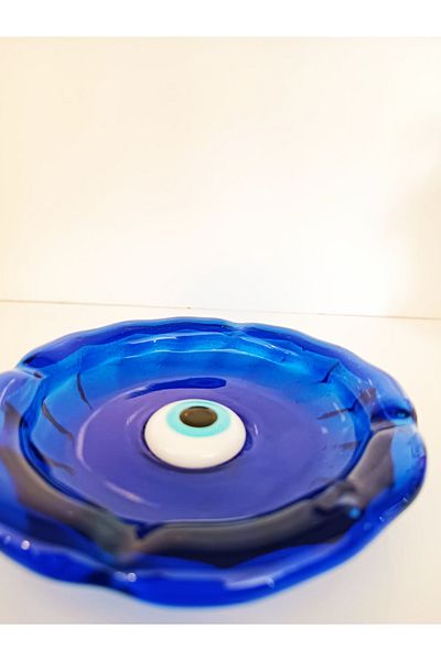 ADAMODART Evil Eye Bead Handmade Glass Ashtray