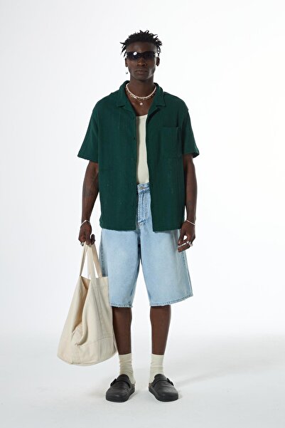 VAMOSCLO Oversize Short Sleeve Pocket Knitwear Shirt Nefti