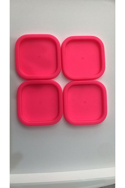 LAV 4 Pcs Replacement Storage Container Lid Pink - 270 Cc