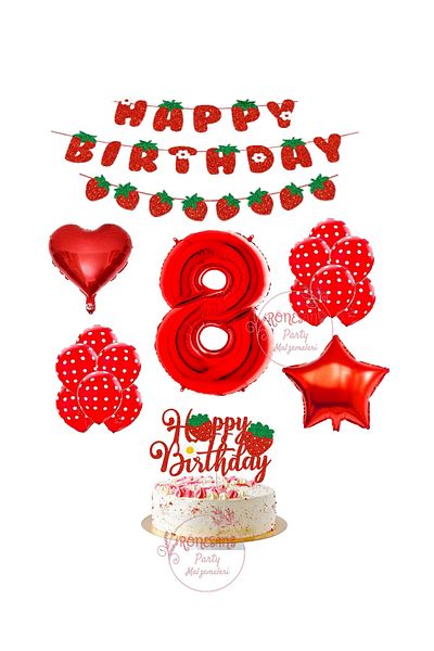 RÖNESANS PARTİ Renaissance Strawberry Themed Birthday Party Set Age 8