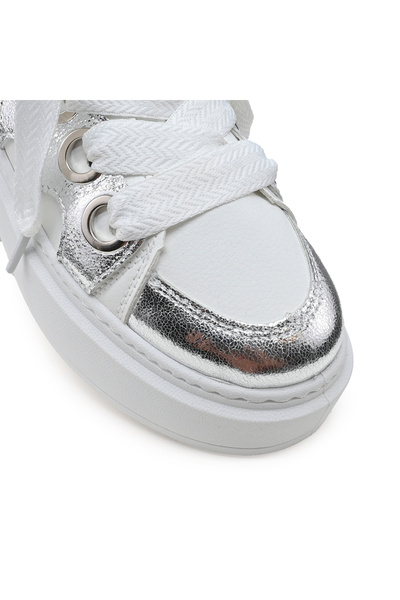 Tmall Pantofi sport pentru femei, D1301, din piele ecologică, argintii