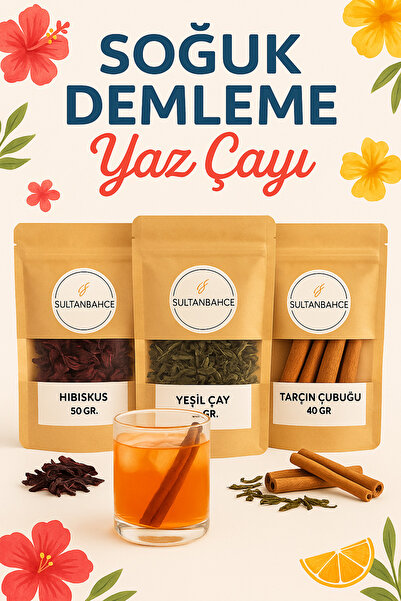 sultanbahçe Bitki Çayı Seti | Hibiskus Çayı | Yeşil Çay | Tarçın Çubuk | Deto...