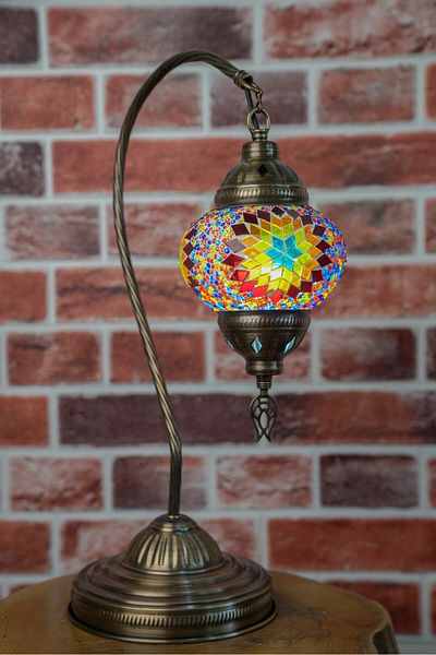 CYL Mosaic Patterned Authentic Dress - Lampshade Table and Light Bulb Gift