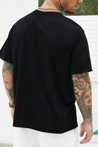 stg spor toptan giyim Men's Striped Paris Printed Oversize Tshirt