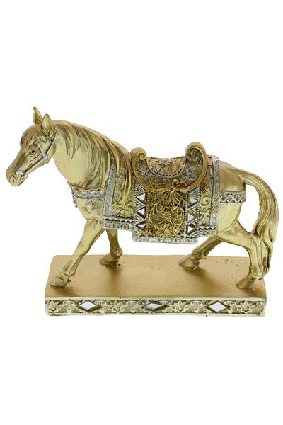 GiftExpress Figurina cal auriu mediu 14 cm