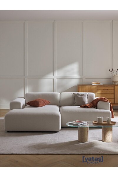 Mobilya Stant Most Mollista 2 Modül Sol Köşe Koltuk 02 Kırık Beyaz Keten Kuma...