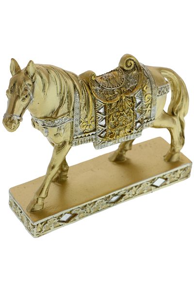 GiftExpress Figurina cal auriu mediu 14 cm