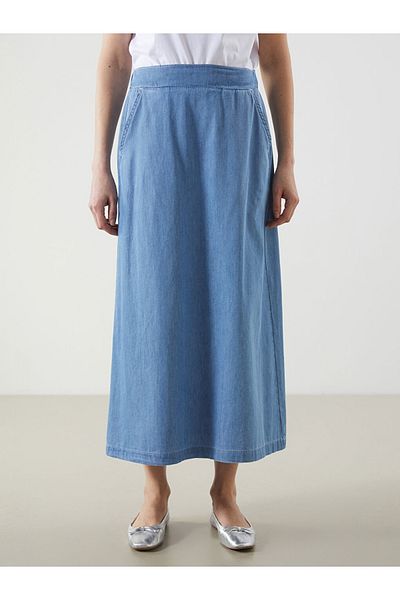 LC Waikiki Lcwaikiki Classic Elastic Waist A-Line Women's Jean Skirt