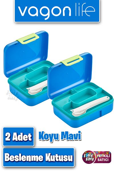 Vagonlife Set of 2 Lunch Boxes (2 Pieces of the Color You Choose Will Be Sent) Product Is Vagonlife Brand