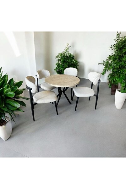 Dekoroom's Siyah Polo Sandalye Takımı , 90*90 Masa , Mutfak Masası Takımı , Y...