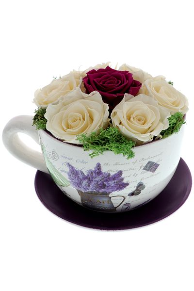 GiftExpress Floral Arrangement of Cryogenic Roses in a Cup