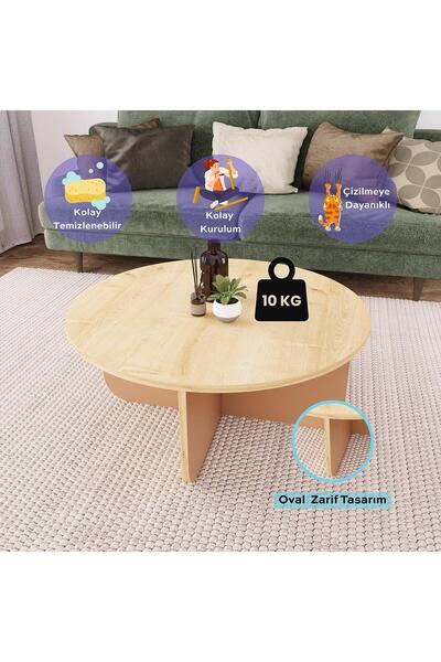 Bimossa Beca O4110 Orta Sehpa 80 Cm Safir Üst Tarçın Modern Salon Sehpası Orta Masa Dekoratif Sehpa