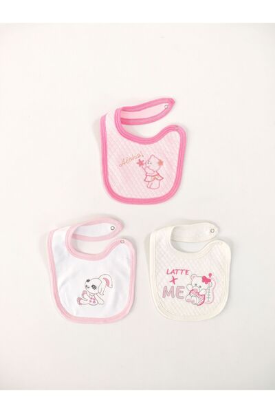 Tomuycuk 100% Cotton 3-Piece Baby Girl Bib Collar Baby Bib Double Layer Snap ...