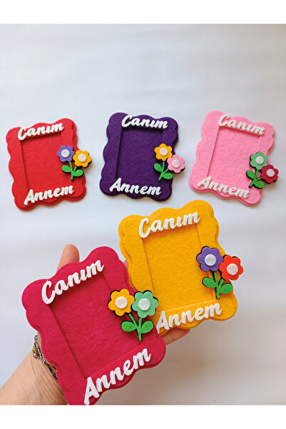 KECENGUZELTASARIM Keçe, Anneler Günü, Canım Annem Çerçeve Mıknatıslı - 20 Adet