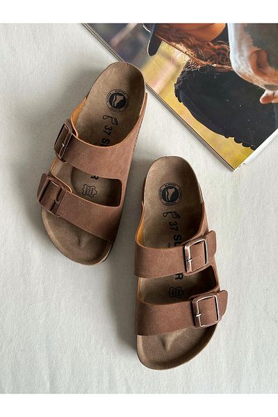Zuum Women's Slippers with Slipper Buckle - Tan