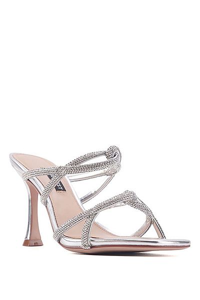 Nine West Sandale cu toc pentru femei MANA 3PR argintiu