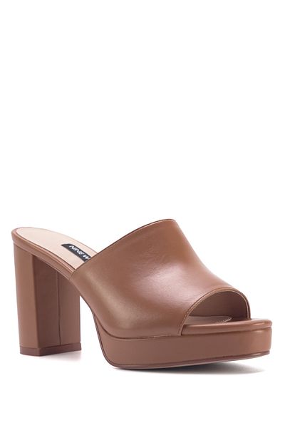 Nine West Jayno 3Fx Tan Women's Heeled Slippers