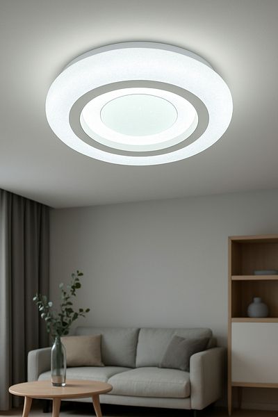 Lambadar Kronos Model Special Design 26 cm Medium Size Modern White Light Led Plafonier Chandelier