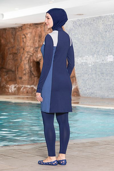 REMSA Lycra Full Covered Hijab Swimsuit 1267-02 Navy Blue